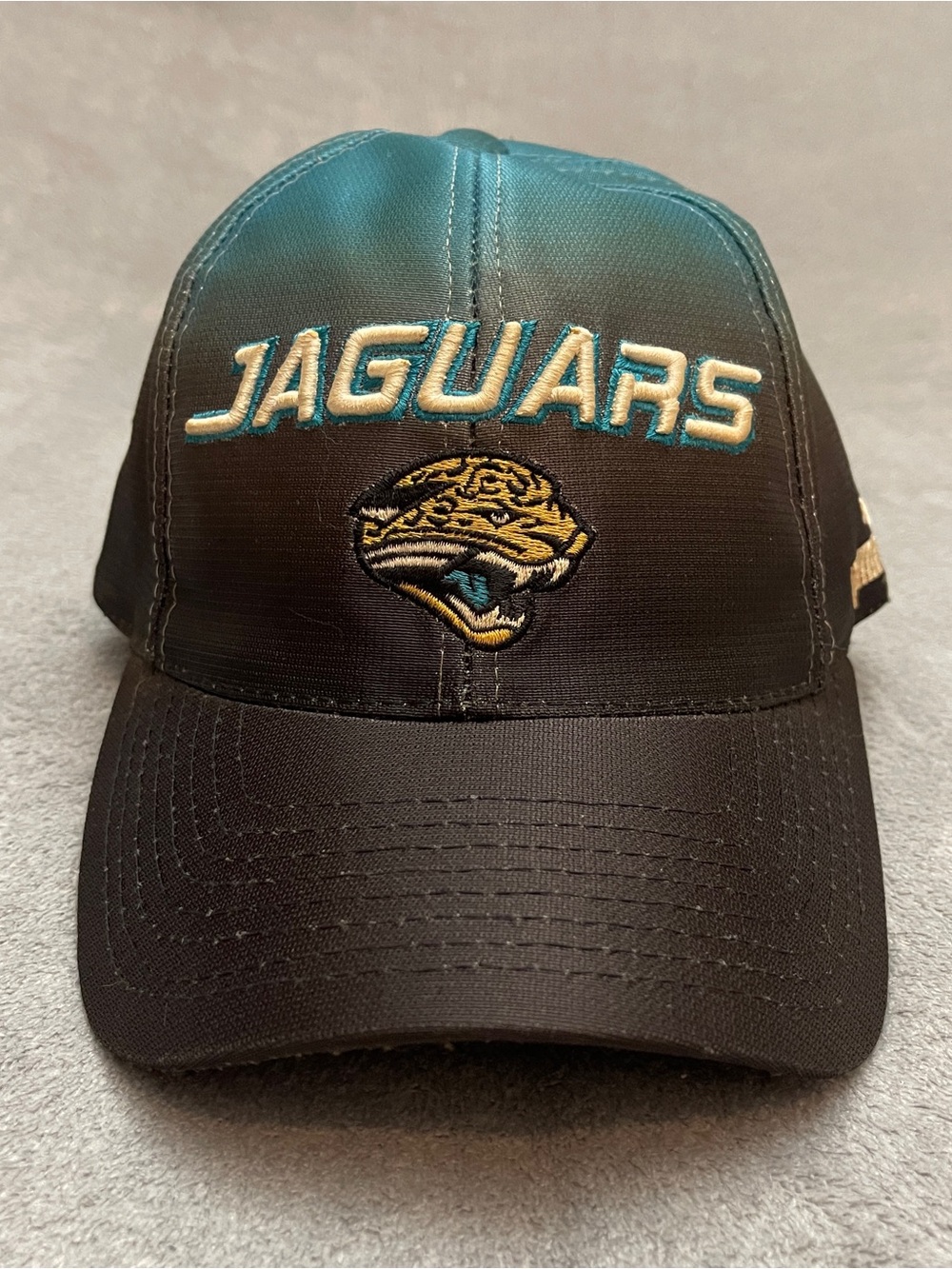 Vintage 90s Puma Jacksonville Jaguars Holographic Hat Strap NFL Pro Line Aqua